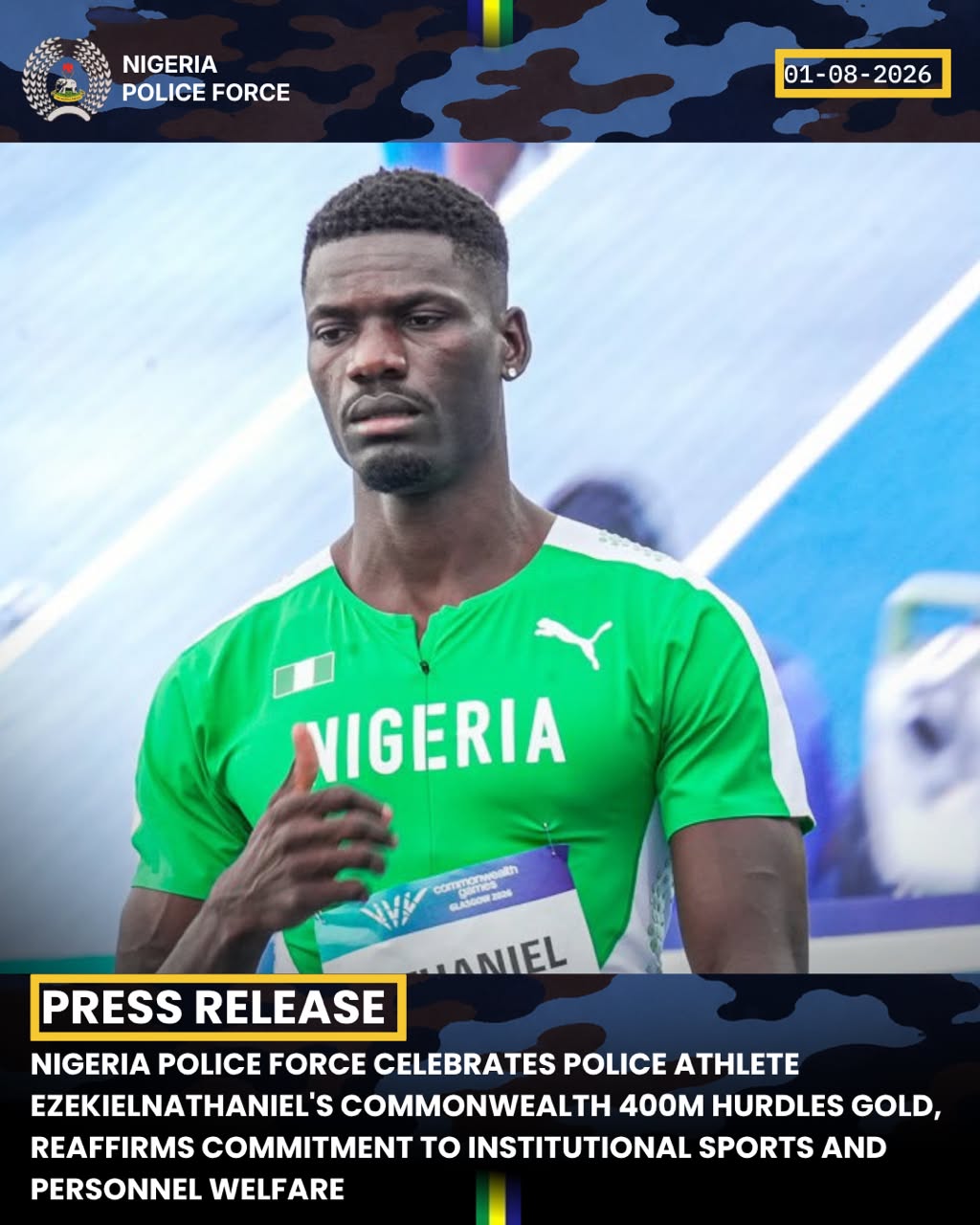 Police Hail Corporal Nathaniel’s Historic Commonwealth Gold, Renew Commitment to Sports Development